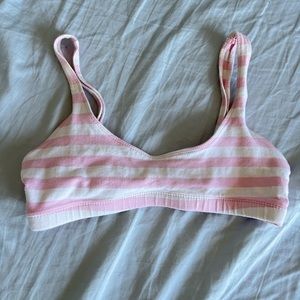 Vintage Pink and White Striped Bra / Top